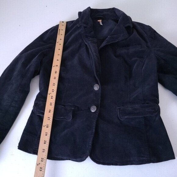 Free People Byron Black Corduroy Blazer Jacket S - Picture 4 of 8